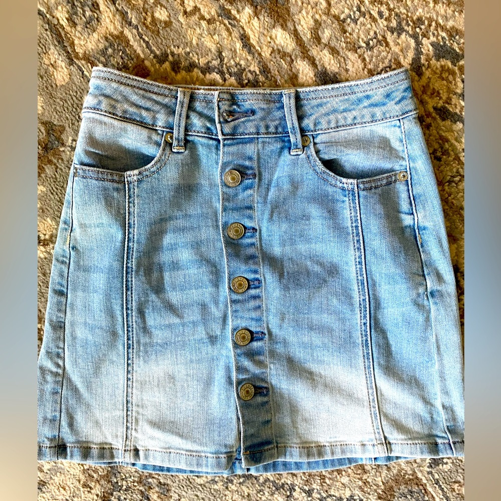 AE Denim Button-Front Skirt